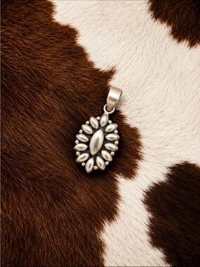 Sterling-Style Silver Floral Pendant Necklace - Silver